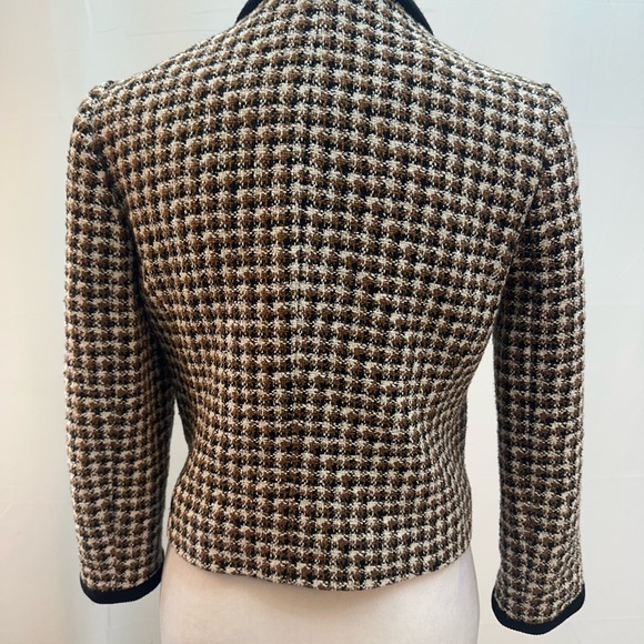 Brooks Brothers Women's Houndstooth Blazer - Black and Brown 2P - Picture 4 of 4